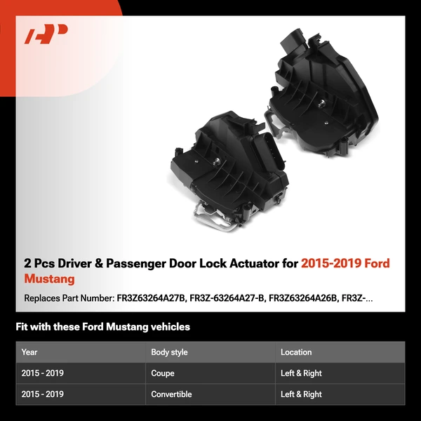 2 Pcs Driver & Passenger Door Lock Actuator for 2015-2019 Ford Mustang