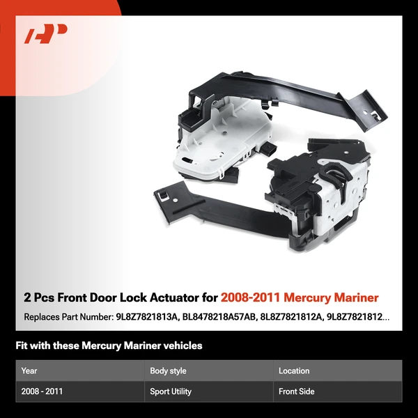 2 Pcs Front Door Lock Actuator for 2008-2011 Mercury Mariner