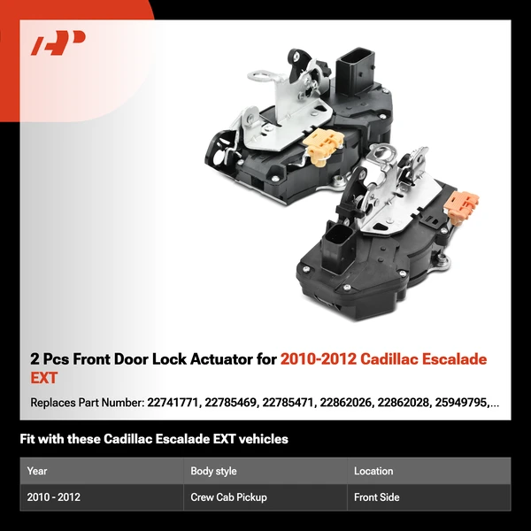 2 Pcs Front Door Lock Actuator for 2010-2012 Cadillac Escalade EXT