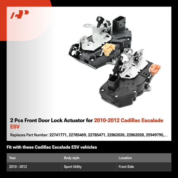 2 Pcs Front Door Lock Actuator for 2010-2012 Cadillac Escalade ESV