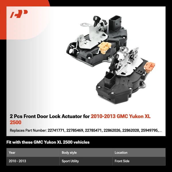 2 Pcs Front Door Lock Actuator for 2010-2013 GMC Yukon XL 2500