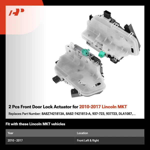 2 Pcs Front Door Lock Actuator for 2010-2017 Lincoln MKT