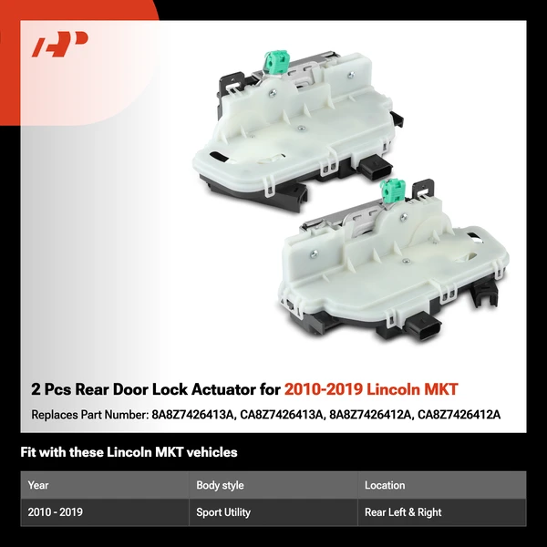 2 Pcs Rear Door Lock Actuator for 2010-2019 Lincoln MKT