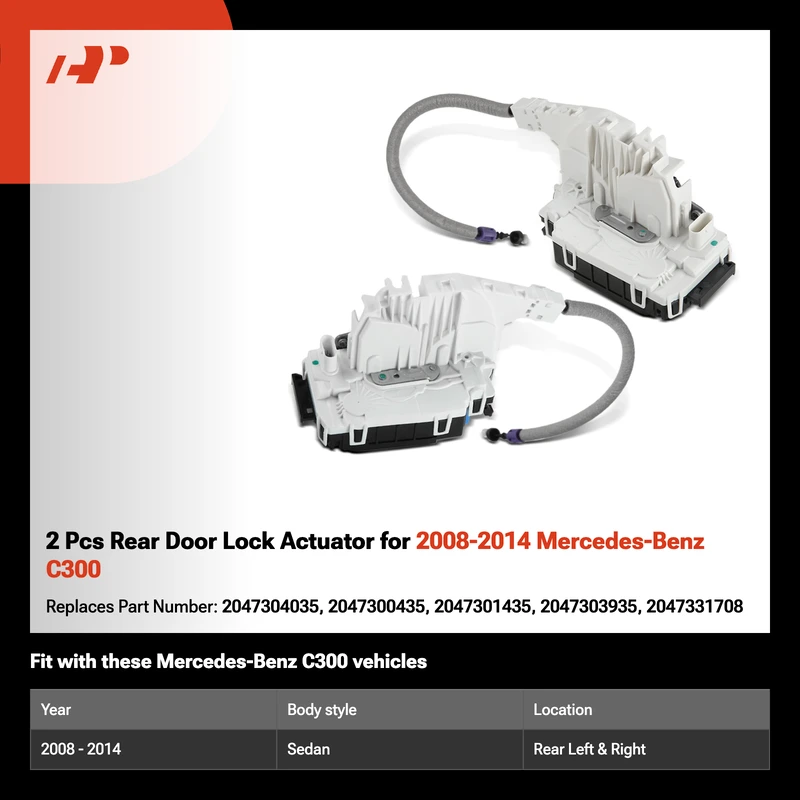 2 Pcs Rear Door Lock Actuator for 2008-2014 Mercedes-Benz C300