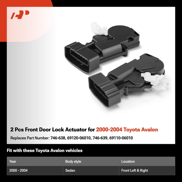 2 Pcs Front Door Lock Actuator for 2000-2004 Toyota Avalon