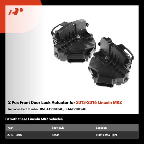 2 Pcs Front Door Lock Actuator for 2013-2016 Lincoln MKZ