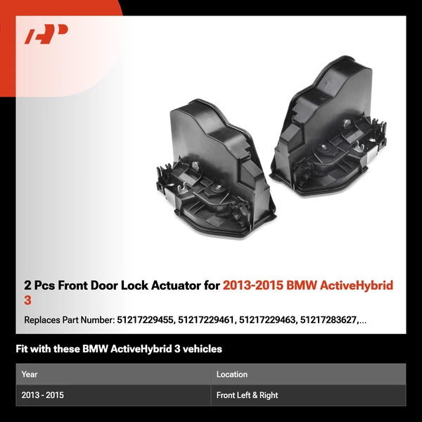 2 Pcs Front Door Lock Actuator for 2013-2015 BMW ActiveHybrid 3