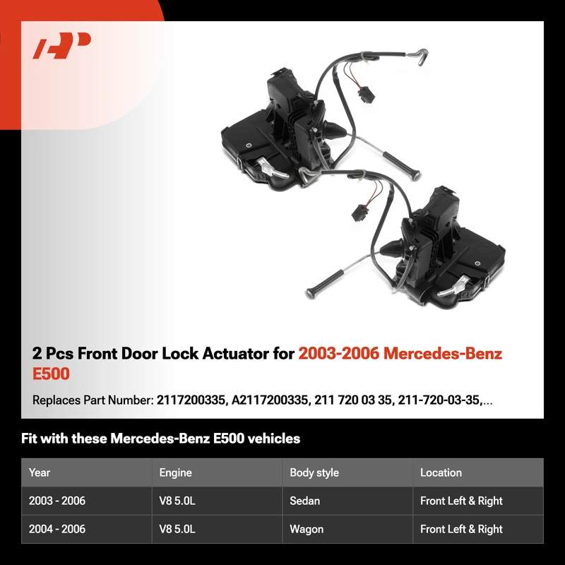 2 Pcs Front Door Lock Actuator for 2003-2006 Mercedes-Benz E500