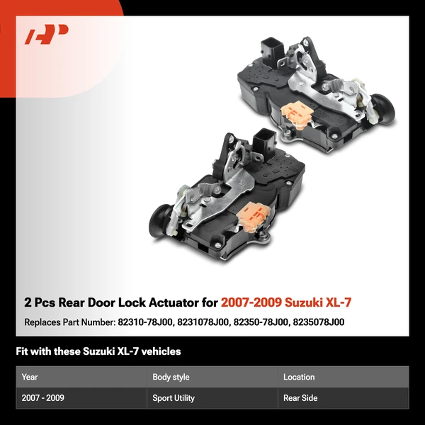 2 Pcs Rear Door Lock Actuator for 2007-2009 Suzuki XL-7