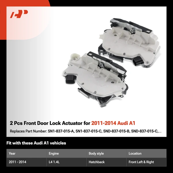 2 Pcs Front Door Lock Actuator for 2011-2014 Audi A1
