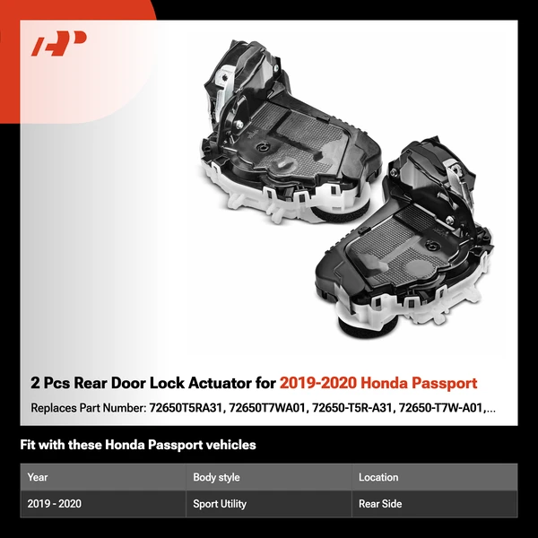 2 Pcs Rear Door Lock Actuator for 2019-2020 Honda Passport