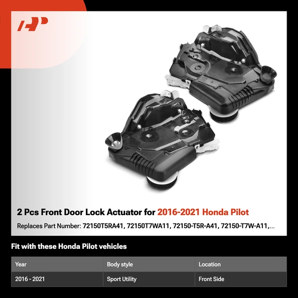 2 Pcs Front Door Lock Actuator for 2016-2021 Honda Pilot
