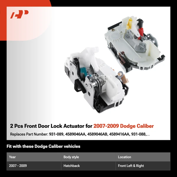 2 Pcs Front Door Lock Actuator for 2007-2009 Dodge Caliber