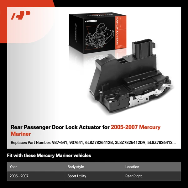Rear Passenger Door Lock Actuator for 2005-2007 Mercury Mariner