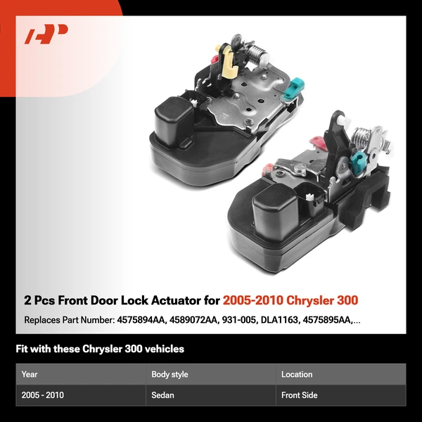 2 Pcs Front Door Lock Actuator for 2005-2010 Chrysler 300