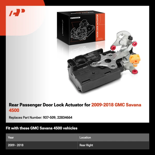 Rear Passenger Door Lock Actuator for 2009-2018 GMC Savana 4500