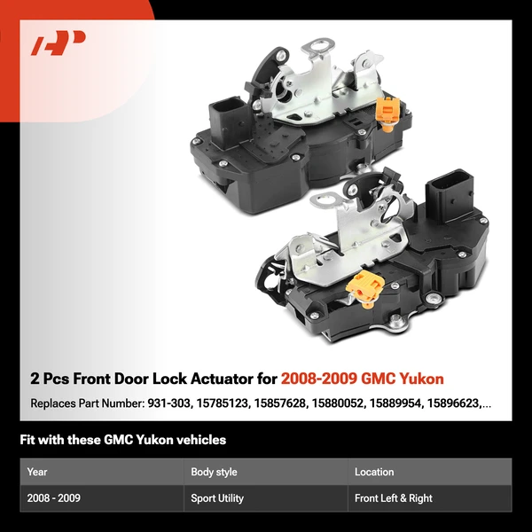 2 Pcs Front Door Lock Actuator for 2008-2009 GMC Yukon