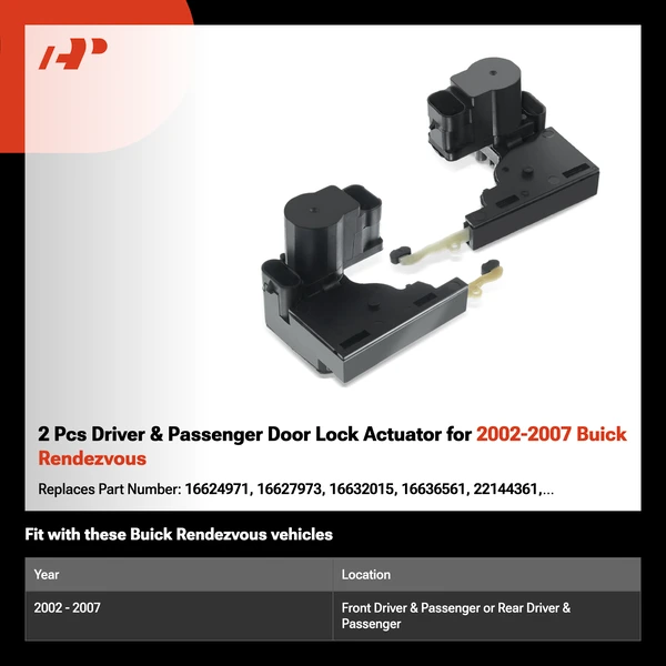 2 Pcs Driver & Passenger Door Lock Actuator for 2002-2007 Buick Rendezvous