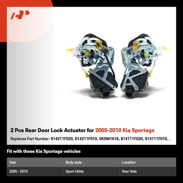 2 Pcs Rear Door Lock Actuator for 2005-2010 Kia Sportage