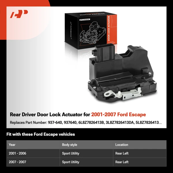 Rear Driver Door Lock Actuator for 2001-2007 Ford Escape
