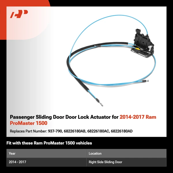 Passenger Sliding Door Door Lock Actuator for 2014-2017 Ram ProMaster 1500