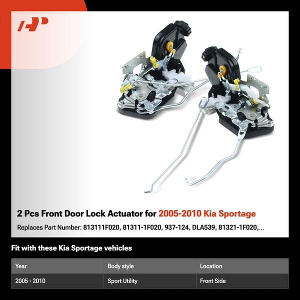 2 Pcs Front Door Lock Actuator for 2005-2010 Kia Sportage