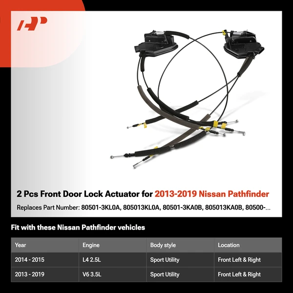 2 Pcs Front Door Lock Actuator for 2013-2019 Nissan Pathfinder
