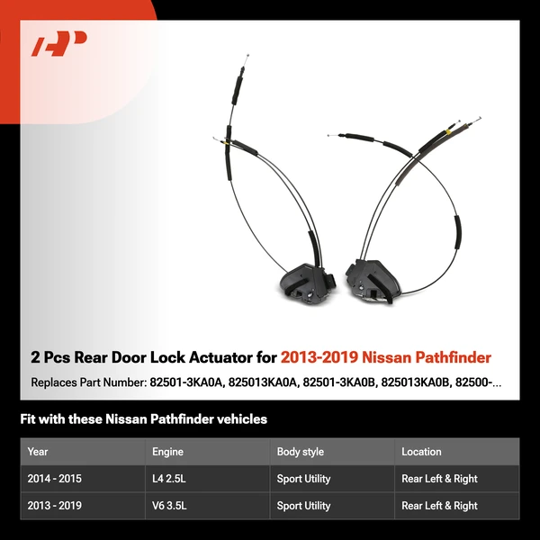 2 Pcs Rear Door Lock Actuator for 2013-2019 Nissan Pathfinder