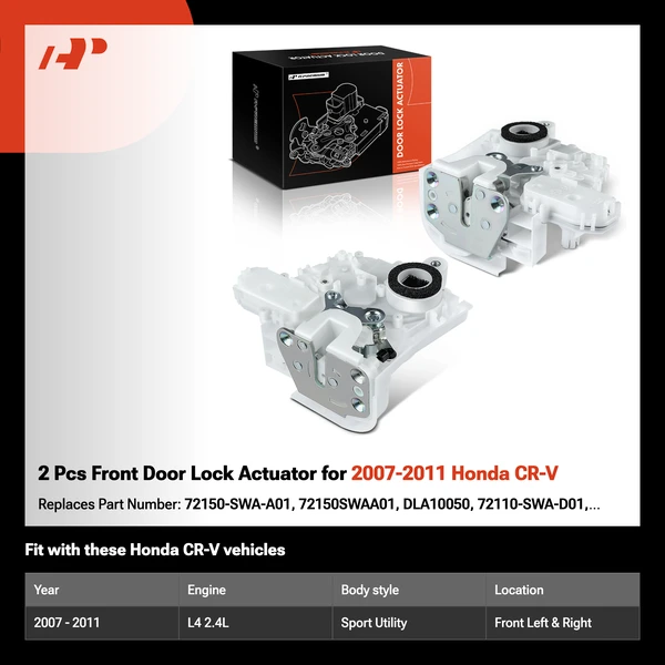2 Pcs Front Door Lock Actuator for 2007-2011 Honda CR-V
