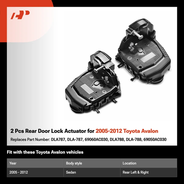 2 Pcs Rear Door Lock Actuator for 2005-2012 Toyota Avalon