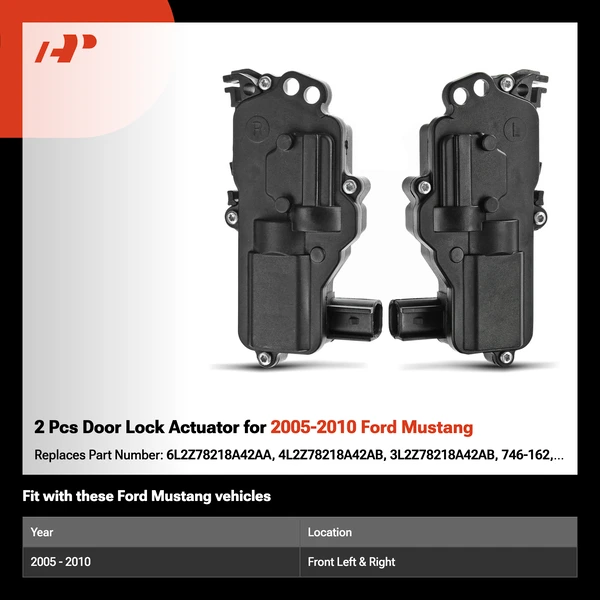 2 Pcs Door Lock Actuator for 2005-2010 Ford Mustang
