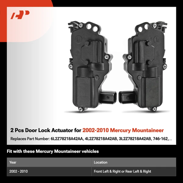 2 Pcs Door Lock Actuator for 2002-2010 Mercury Mountaineer