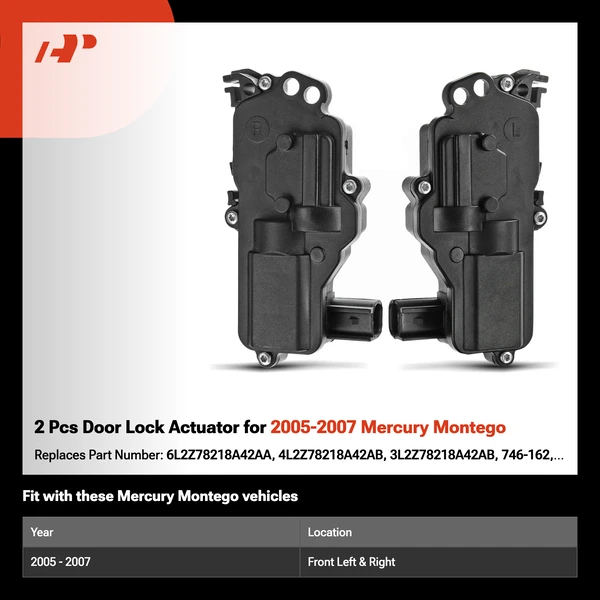 2 Pcs Door Lock Actuator for 2005-2007 Mercury Montego