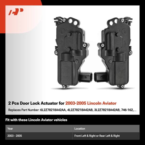 2 Pcs Door Lock Actuator for 2003-2005 Lincoln Aviator