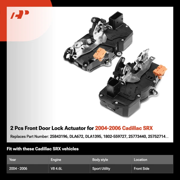 2 Pcs Front Door Lock Actuator for 2004-2006 Cadillac SRX