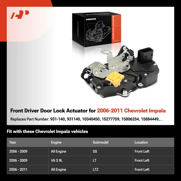 Front Driver Door Lock Actuator for 2006-2011 Chevrolet Impala