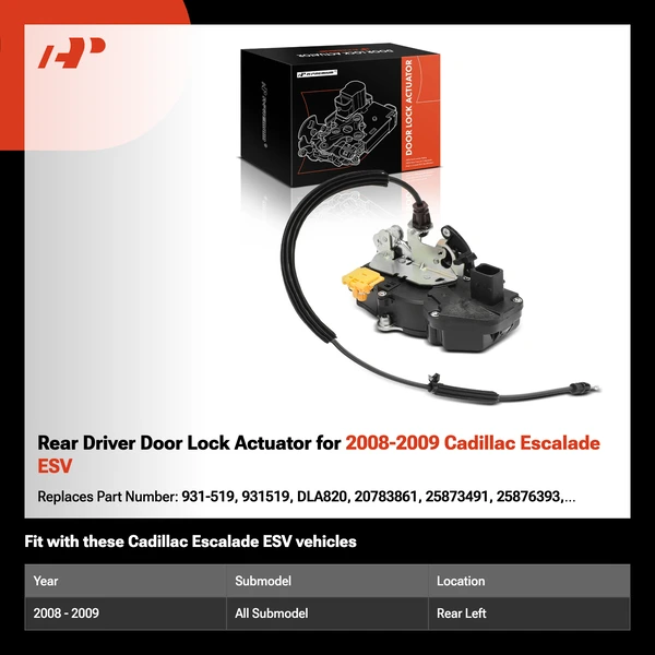 Rear Driver Door Lock Actuator for 2008-2009 Cadillac Escalade ESV