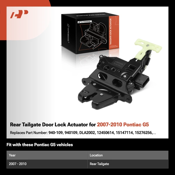 Rear Tailgate Door Lock Actuator for 2007-2010 Pontiac G5