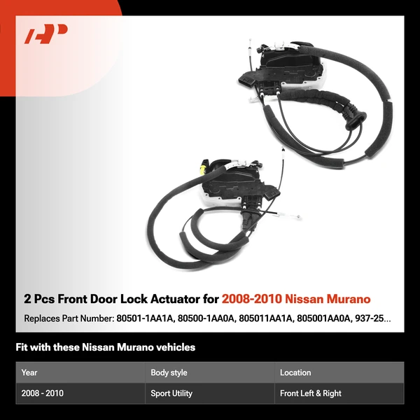 2 Pcs Front Door Lock Actuator for 2008-2010 Nissan Murano