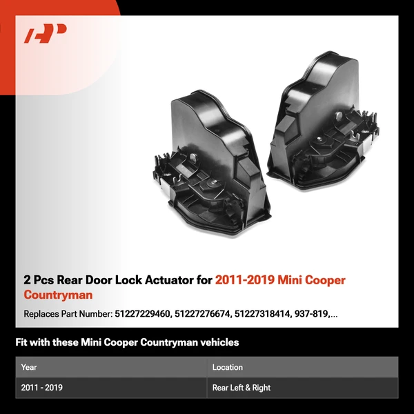 2 Pcs Rear Door Lock Actuator for 2011-2019 Mini Cooper Countryman