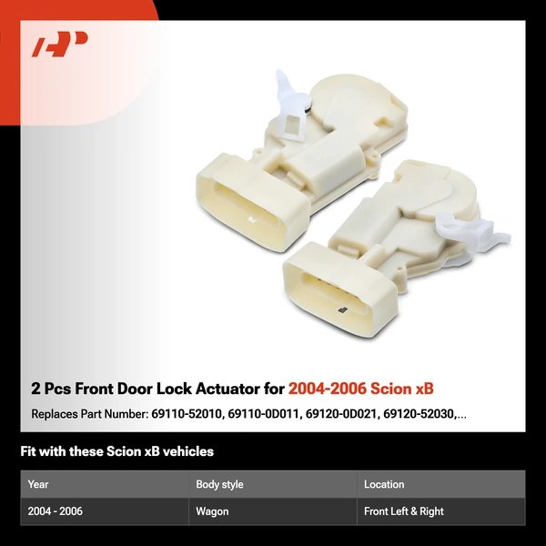 2 Pcs Front Door Lock Actuator for 2004-2006 Scion xB
