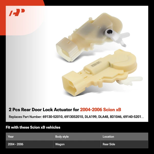 2 Pcs Rear Door Lock Actuator for 2004-2006 Scion xB