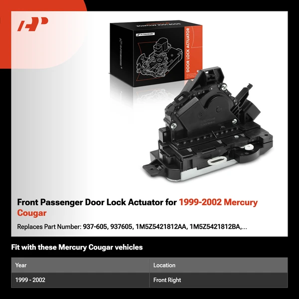 Front Passenger Door Lock Actuator for 1999-2002 Mercury Cougar