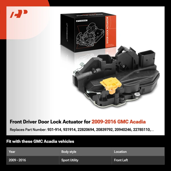 Front Driver Door Lock Actuator for 2009-2016 GMC Acadia