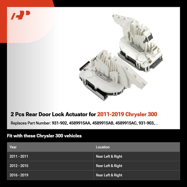 2 Pcs Rear Door Lock Actuator for 2011-2019 Chrysler 300