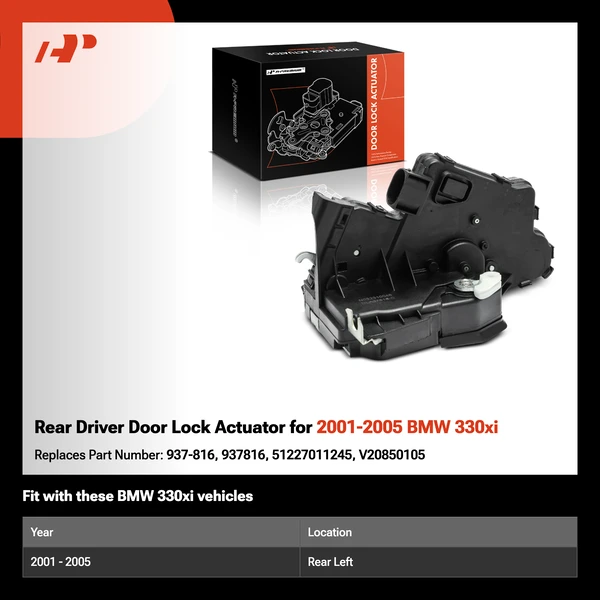 Rear Driver Door Lock Actuator for 2001-2005 BMW 330xi