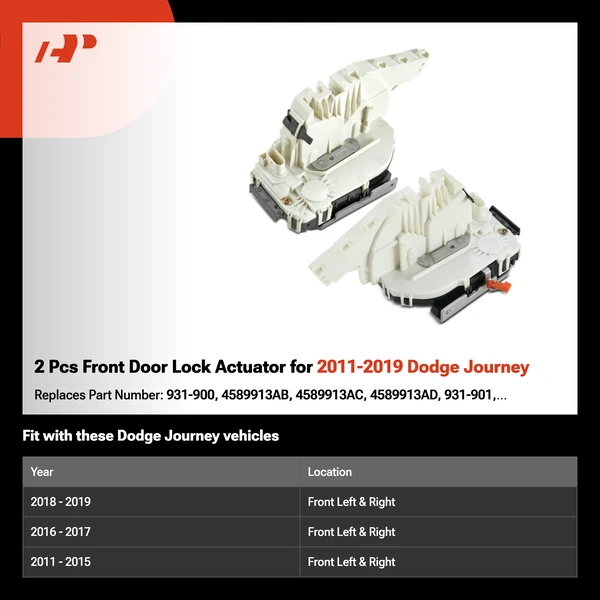 2 Pcs Front Door Lock Actuator for 2011-2019 Dodge Journey