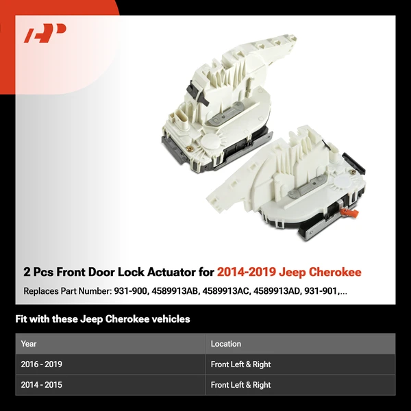 2 Pcs Front Door Lock Actuator for 2014-2019 Jeep Cherokee