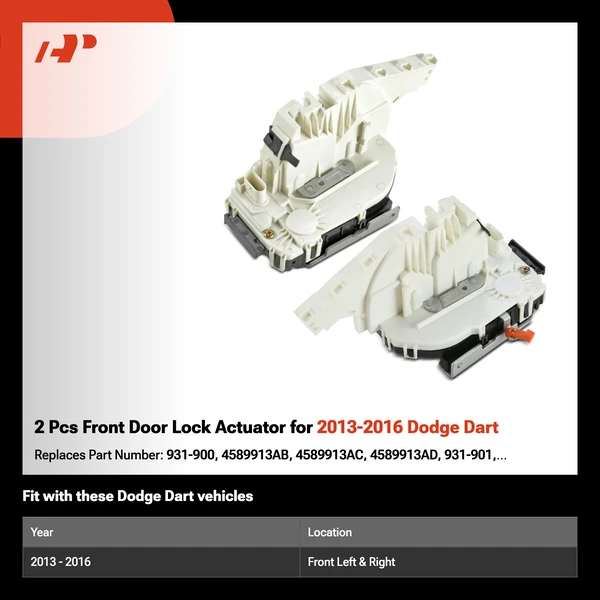 2 Pcs Front Door Lock Actuator for 2013-2016 Dodge Dart