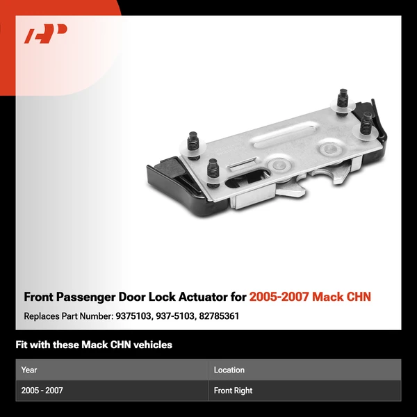 Front Passenger Door Lock Actuator for 2005-2007 Mack CHN